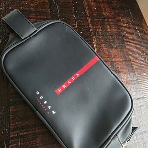 Prada Black and Red Men's Toiletry Bag